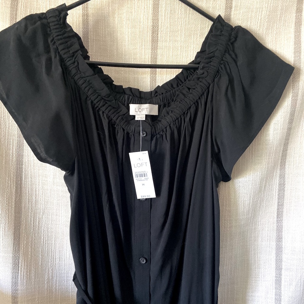 Loft Ruffle Tie Waist Dress